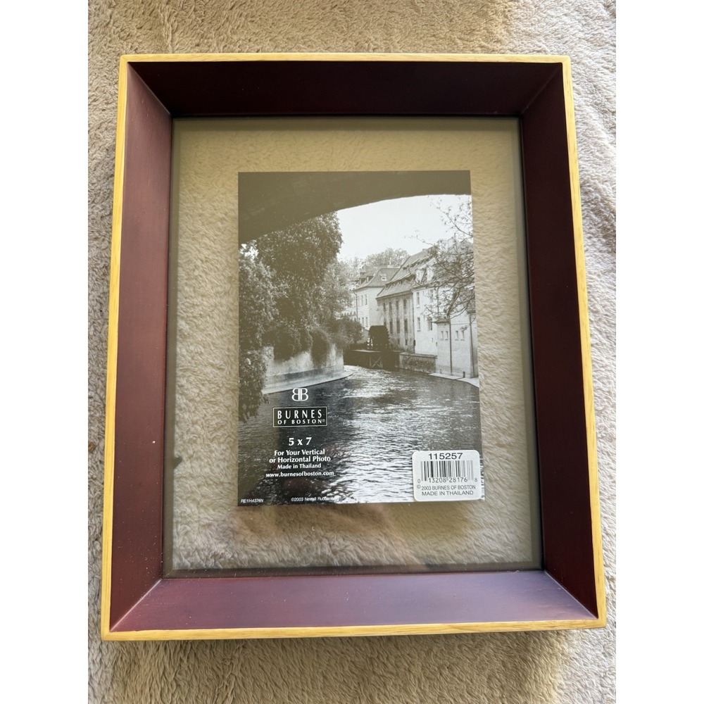 Burnes of Boston Flottante 5x7 Recessed Glass Picture Frame Dark Walnut